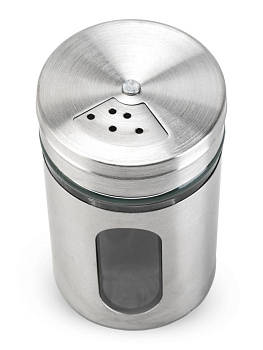 Банка для специй 4,7х8см 80мл нержавеющая сталь/стекло 000000000001228445