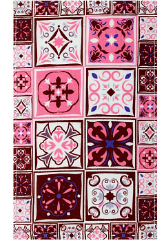 Полотенце кухонное 30х50см BRAVO Плитка м1231_02 махровое розовый хлопок 100% 000000000001218552