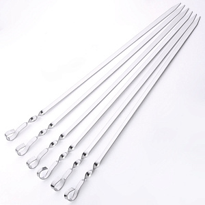 Набор шампуров 6шт 50см в рулоне с кольцом нержавеющая сталь 000000000001211090
