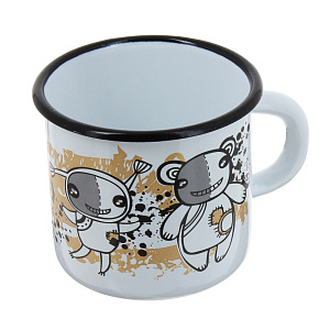 Кружка 400мл СТАЛЬЭМАЛЬ с деколью эмалированная сталь 000000000001004213