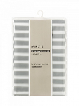 Шторка для ванной 180x200см DE'NASTIA mat stripe серый ПЕВА 000000000001226765