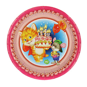 Набор одноразовых тарелок Детский праздник Европак Трейд, 210 мм , 6 шт. 000000000001144349