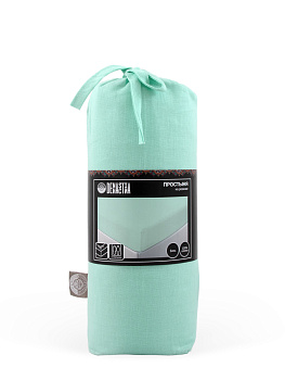 Проcтыня натяжная DE'NASTIA БЯЗЬ 180x200+25см 100%Хлопок зелёный C010743 000000000001192969