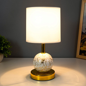 Светильник 27,5см белый мрамор с золотом 000000000001216445