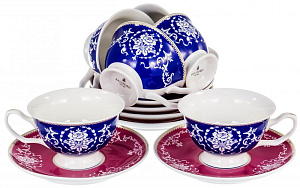 Набор чайный 12 предметов (чашка 200мл-6шт/блюдце-6шт) BALSFORD Маркиза Фантазия подарочная упаковка фарфор 000000000001195498