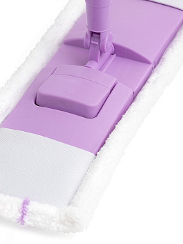 Швабра с телескопической ручкой 70-130см LUCKY с плоской скрабирующей насадкой сиреневая сталь полипропилен полиэстер 000000000001210353