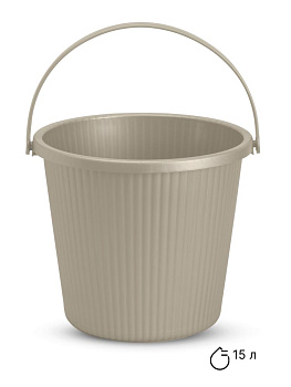 Ведро-стул 15л FORA с крышкой вельвет пудра полиэтилен 000000000001227348