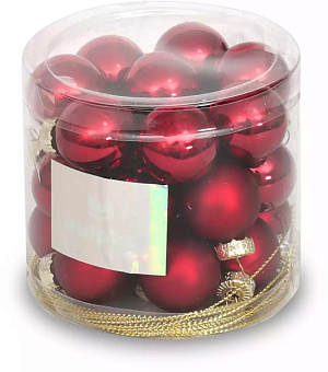 Декоративное украшение Набор шаров 24шт 2,5см красный стекло 000000000001220871