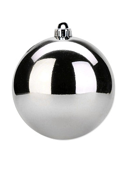 Декоративное украшение Шар на елку 15см серебро пластик 000000000001224150