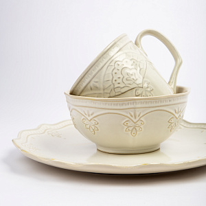 Салатник 15см рифленный кремовый глазурованная керамика 000000000001213907