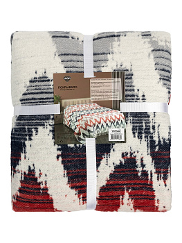 Покрывало 200x230см LUCKY Зиг-заг синий/розовый 50%хлопок/35%акрил/15%полиэстер 000000000001218829