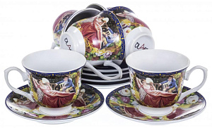 Набор чайный фарфор 12шт 6чашек 250мл+6 блюдец подарочная упаковка МАДОННА 156-01002 000000000001195490