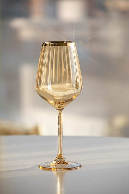 Набор бокалов для вина 2шт 350мл DE'NASTIA Аллегра2 золотой стекло 000000000001216306