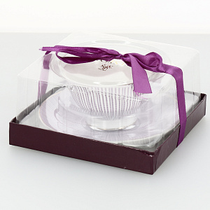 Чайная пара, чашка 200мл+блюдце, подарочная упаковка, Палитра, АРАБЕСКА ПУРПУРНАЯ,149-04035 000000000001183415