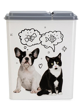 Контейнер для корма 2,3л LUCKY PET Серый пластик 000000000001223383