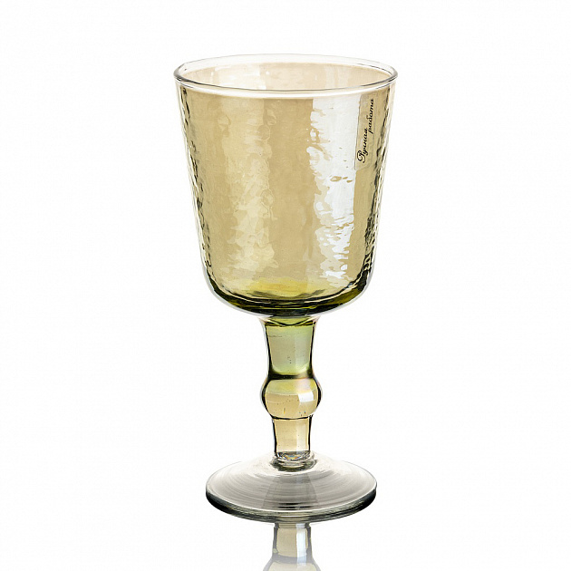 Бокал для вина 275мл 8,5x8,5x16,5см DE'NASTIA КУБОК конус ручная работа зеленый стекло 000000000001221589