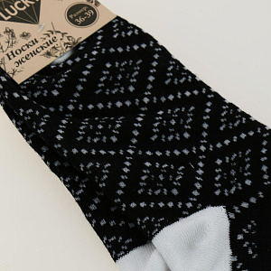 Носки женские укороченные ч/б геометрия р.36-39 LUCKY J000032 000000000001184377