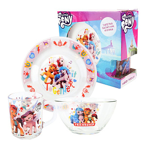 Набор детской посуды 3 предмета ND PLAY Мой маленький пони Вместе лучше стекло 000000000001212261