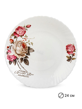 Тарелка обеденная 24см FARFORELLE Rose стеклокерамика 000000000001228249