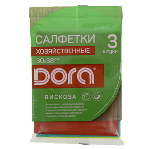 Набор салфеток 3шт 30х38см DORA вискоза 000000000001207346