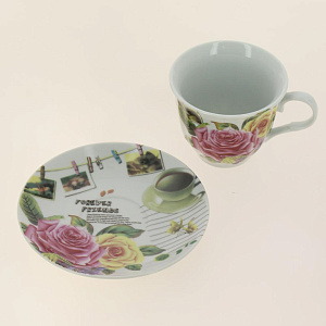 Набор чайный (13) 6 чашек 250мл+6 блюдец+чайник 1000мл, подар.уп ,CM-F13-SGB-011 000000000001170022