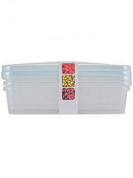 Комплект емкостей для заморозки продуктов 0,9л 3шт прямоугольный БравоGR1028ГЛПР 000000000001197155