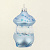 Декоративное украшение на елку Гриб 10см БИРЮСИНКА голубой стекло 000000000001207662