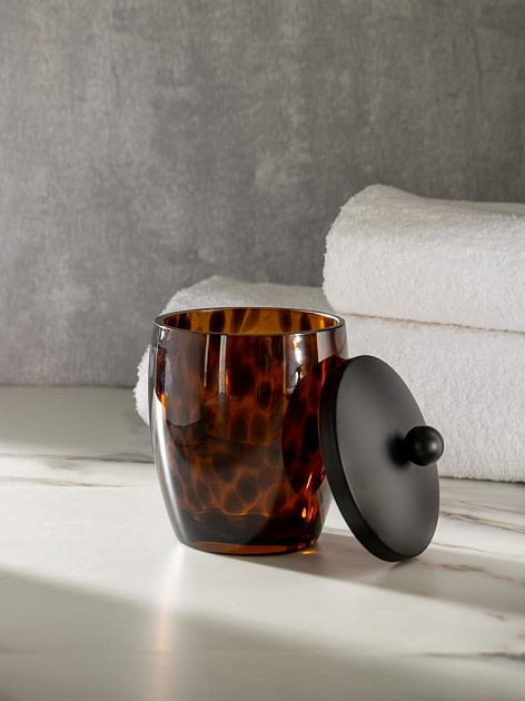 Органайзер универсальный (для косметики, ванных аксессуаров) DE'NASTIA Лео черный/коричневый стекло 000000000001218910