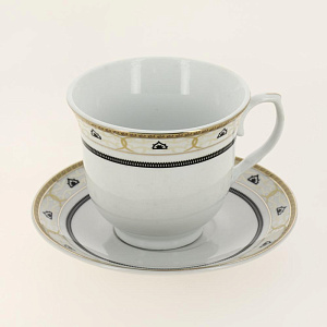 Набор чайный фарфор 12шт (6 чашек 220мл + 6 блюдец) металлический стенд подарочная упаковка Аврора Дана Guterwahl 113-19011 000000000001200581