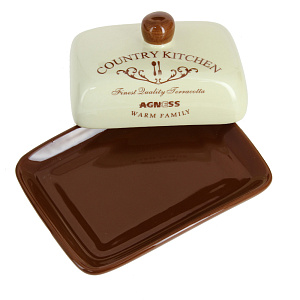 Масленка Фэмили Agness, 17х12х10см, керамика 000000000001163140