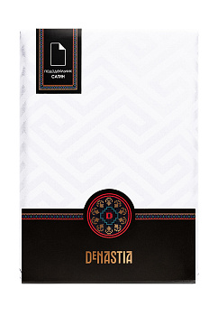 Пододеяльник 200х220см DE'NASTIA JQ меандр белый сатин хлопок-100% 000000000001215628