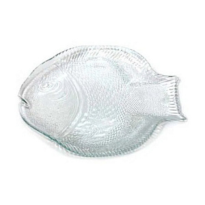 MARINE Тарелка-рыба 35,5х25,4см PASABAHCE голубой стекло 10258blueSL 000000000001000112