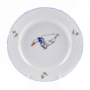 Блюдо круглое 29см CMIELOW Рококо Гуси фарфор 000000000001214855