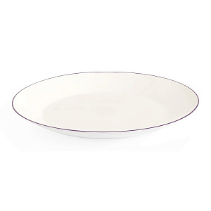 Тарелка обеденная 26,5см DE'NASTIA светло-коричневая кайма белый стеклокерамика 000000000001218968