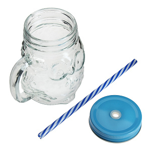 Кружка-банка 400мл Сова стекло 000000000001170139