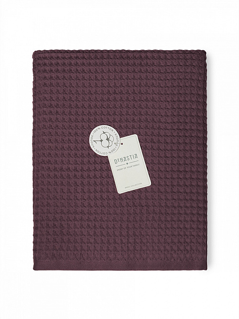 Полотенце вафельное 90x150см DE'NASTIA для бани/сауны 300гр марсала хлопок 000000000001228548