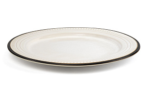 Тарелка обеденная 26,5см Орнамент белый/черная полоса керамика 000000000001217639