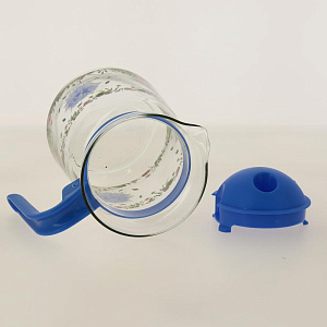 Кувшин 1.5л Хризантемы синяя крышка стекло Коралл G-888/G--888 BBL 000000000001197444