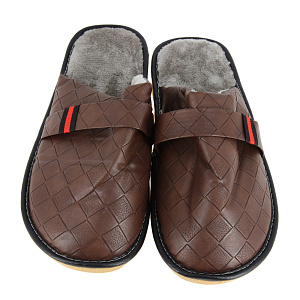 Тапочки домашние мужские, коричневые, 45-46р 000000000001174451