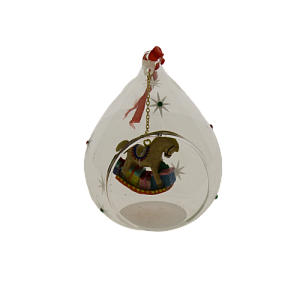 Новогоднее подвесное украшение Лошадка из стекла и полирезины / 8x7x11 см арт.78366 000000000001191397