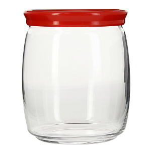CESNI Банка для сыпучих продуктов 920мл PASABAHCE Red стекло/пластик 43004RSL 000000000001154320
