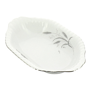 Глубокое овальное блюдо Колосок Porcelaine Czech Gold Hands, 33 см 000000000001136367