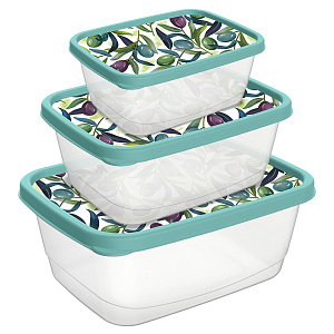 Контейнер для продуктов 860мл IDILAND герметичный с замками круглый зеленый пластик 000000000001218685