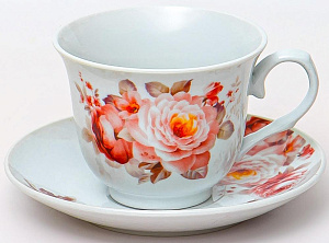 Набор чайный 8 предметов (чашка 230мл-4шт/блюдце-4шт) OLAFF ФИОНА Розэ подарочная упаковка фарфор 000000000001204600