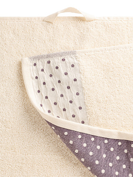 Полотенце махровое LUCKY Бордюр горошек 500gsm 35x70 100% хлопок, молочный D100313 000000000001221611