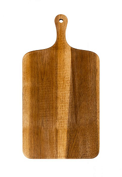 Доска разделочная 45x24x2см DE'NASTIA прямоугольная с ручкой светло-коричневый дерево акация 000000000001216969