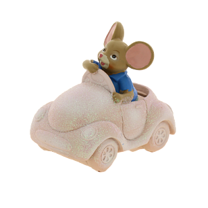 Декоративная копилка Мышонок-Водитель из полирезины / 11х8х12см арт.80090 000000000001191321