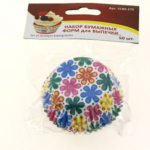 Набор форм для выпечки бумажных D7см H3см 50шт VL80-275. Изготовлено: гофрированная пергаментная бумага. 000000000001190151