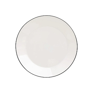 Тарелка десертная 18,9см DE'NASTIA белая с черной каймой стеклокерамика 000000000001218964