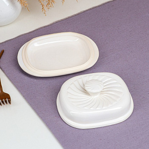 Масленка 13х8х18см КРР слоновая кость керамика 000000000001210833